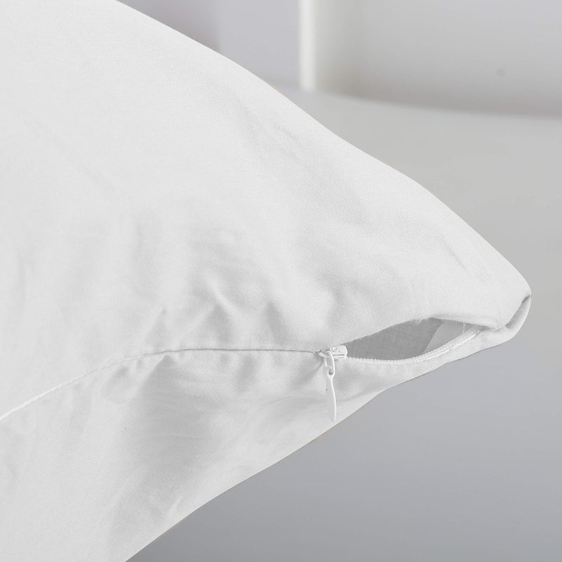 Evolive New 300TC Thread Count 100% Cotton Body Pillow Cover/Case Replacement with Hidden Zipper Closure 21"x54" (White) - Image 3